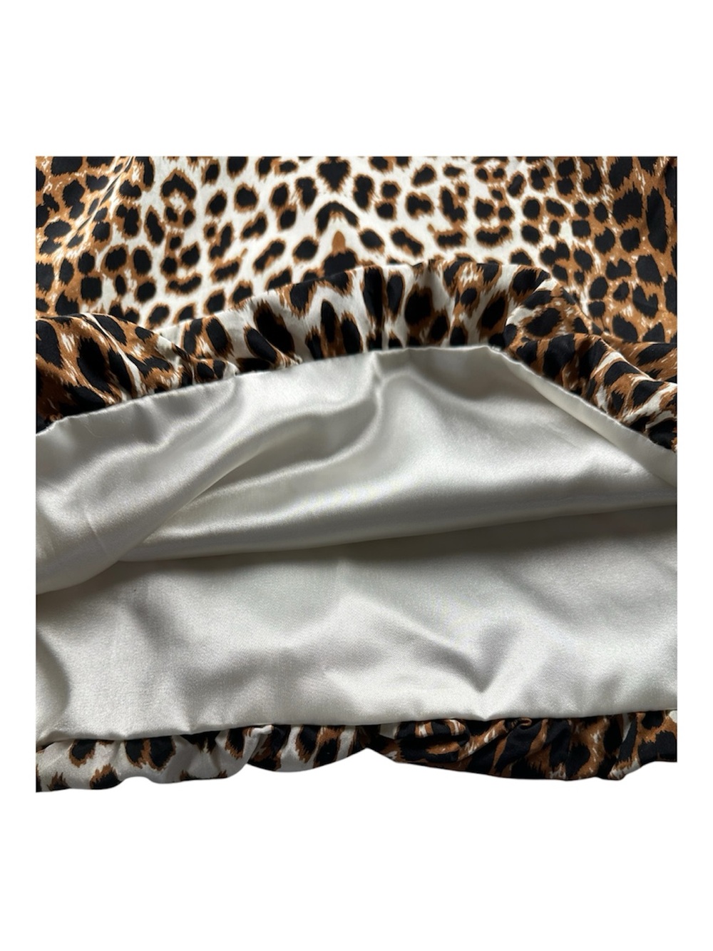 Christopher Fischer 100% Silk Leopard Bubble Hem Mini Dress 6 Y2K Indie Sleaze - Picture 5 of 12